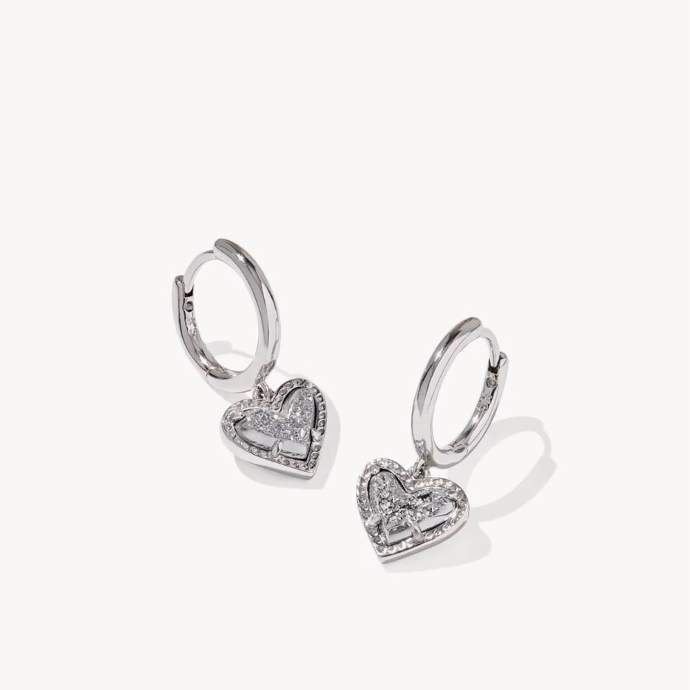 Kendra Scott Silver Heart Earrings